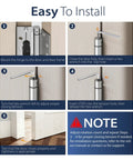 Installation steps for Self Closing Door Hinges 4.5 Inch Spring Hinges with Adjustable Tension 3 Pack, brushed nickel frame.
