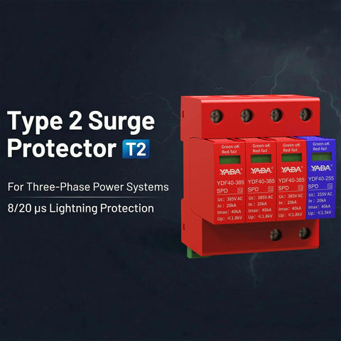 Beefed Up 3 Plus 1 Surge Protector For DIN Rail Mount 385V 40kA Peak Discharge Type 2 AC SPD 208Y 120V 3-Phase Systems