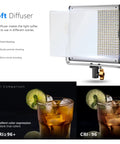 Dimmable Bi Color LED Video Light With U Bracket For Studio And YouTube Vlog Shoots, 480 LED Beads, CRI 96 Plus diffuser.