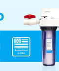 Whole House 3-Stage Water Filtration System With Three Quarter Inch Port, Dual Valves, And Extra One Year Filter Supply shown