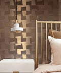 Peel And Stick Metal Backsplash Tiles For Kitchen And Bathroom, Self Adhesive Aluminum Mosaic 3D Wall Stickers in a bedroom setting