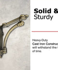 Gold Cast Iron Shelf Bracket from set of four, heavy duty half round decorative mounting bracket, 5.5 by 1.2 by 5.5 inches.
