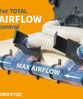 Two And A Half Inch Blast Gate For Dust Collection System With Two And A Half Inch Hose And Port Compatibility shown in use