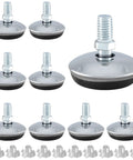 12 Pack M8 Swivel Furniture Leveling Feet With T Nuts Adjustable Table Leg Levelers Heavy Duty Sofa Feet With Swivel Foot Pads