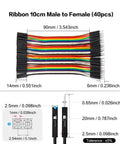 40 Piece 10cm Male To Female Jumper Wires Ribbon Cables For Arduino Raspberry Pi Breadboard Projects Multicolor Pack