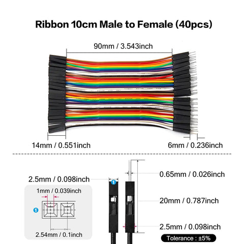40 Piece 10cm Male To Female Jumper Wires Ribbon Cables For Arduino Raspberry Pi Breadboard Projects Multicolor Pack