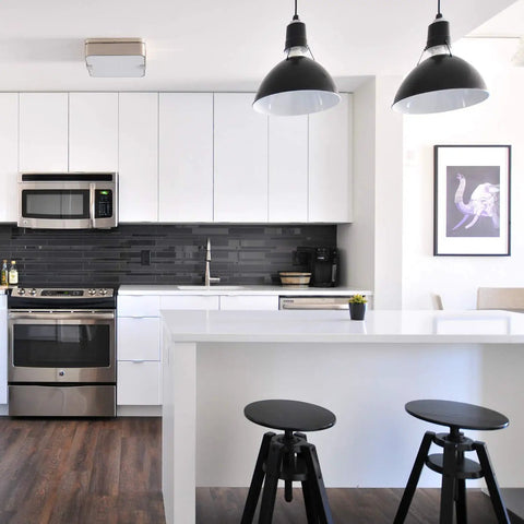 Modern kitchen with Crank Up The Brightness With A19 LED Light Bulbs 100W Equivalent Daylight White 5000K Energy Efficient 15W Non Dimmable Long Lasting