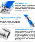 1/2 Inch 304 Stainless Steel Tee Push In Fittings Three Way Tube Connector For Air And Water Systems with blue tube detail