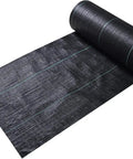 Heavy Duty Weed Barrier Landscape Fabric 3 Ft Wide By 300 Ft Long Ground Cover Mat rolled out showing woven texture
