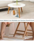 Top Shelf Furniture Sliders For Hardwood Tile And Carpet Floors 24 Piece Reusable Half Inch Round Chair Glides Moving Pads Protect Vinyl Surfaces With Hassle Free Slide Brown under a coffee table with protective pads.