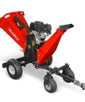 6 Inch Wood Chipper Shredder Mulcher Powered By ZONSEN 459cc 15HP Gas Engine With Electric Start, on towable wheels, red