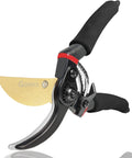 8 Inch Titanium Coated Bypass Pruning Shears For Heavy Duty Garden Pruning Premium SK5 Steel Blade Rust Resistant And Ultra Sharp Ergonomic Non Slip Aluminum Handles For Smooth Cutting