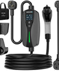 Premium Wall Mounted Level 2 EV Charger 24 Amp 240 Volt With Nema 10-30 Plug Plug And Play Got Zero Drama Garage Hookup Just Roll Out Fast with 25 ft cable.