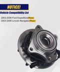 Rear Wheel Bearing And Hub Assembly 541001 For 2003 2004 2005 2006 Ford Expedition Lincoln Navigator Rear 6 Lug Bolts With ABS