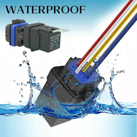 Two Pack Waterproof Relay And Harness Kit Forty To Thirty Amp Twelve Volt Relay Switch Five Pin SPDT Car Relay