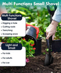 Person using the 31 Inch Lightweight Metal Garden Shovel With 6 Inch Wide Flat Spade Handy Little Workhorse For Digging Planting
