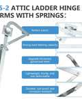 55-2 Attic Ladder Hinge Arms With Springs No Fuss Replacement Kit zinc construction details and features