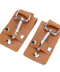 Slick Slim PU Leather Belt Key Holder With Detachable Keyring and Fixed Loop, Brass Hook Key Organizer, brown leather view
