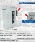 Legit Heavy Duty 3 Pole 30 Amp 240 Volt 3 Wire Ac Disconnect Switch Box showing galvanized steel construction and extended handle.