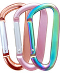 3 Inch Aluminum Alloy Carabiner Clip With D Ring And Spring Snap Hook Grab And Go Keychain Clip Colorful 2 Pack
