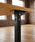 Rock Solid Heavy Duty Folding Table Legs 2 Piece Set With Reinforced Steel Tubing And Triangular Support shown under wooden tabletop