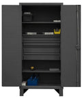 Rugged Industrial Metal Storage Cabinet With Tough As Nails Lockable Recessed Door Extra Heavy Duty Workshop Cupboard For Garage And Warehouse Tools And Supplies Sturdy Steel Construction For Reliable Daily Use, open cabinet with shelves