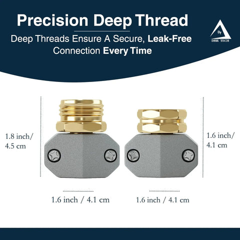 Garden Hose Repair Kit for Quick Leak Fix on Three Quarters and Five Eighths Inch Hoses showing durable brass fittings.
