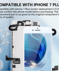 iPhone 7 Plus Screen Replacement Kit With Full Front Assembly Including Home Button Front Camera Ear Speaker Earpiece Frame And Screen Protector Plus Repair Tools A1784 A1785 A1661 close-up