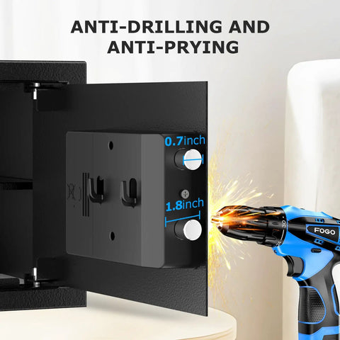 0.6 Cubic Foot Digital Safe With Electronic Keypad And Removable Shelf showing anti-drilling and anti-prying feature