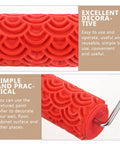 Rubber Texture Paint Roller For Easy Peasy Wall Embossing And Quick Home Reno Makeovers That Deck Out Your Space With Knockout Decorative Finishes And Zero Stress close-up of flexible red rubber design showing embossed pattern.