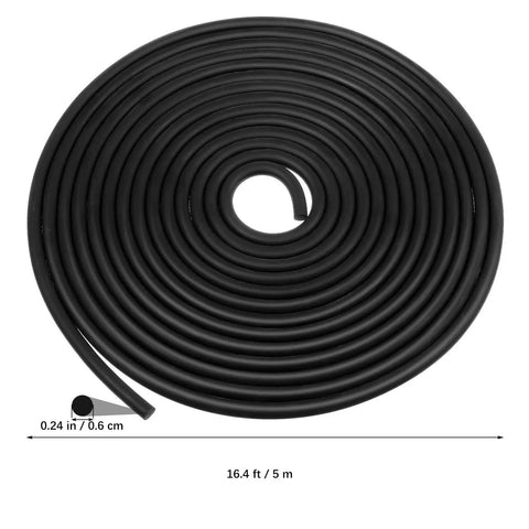 Heavy Duty Rubber Caulk Saver Strip For Concrete Joints Built Nails Tough Hella Flexible Black Weatherproof roll, 5m in coiled shape.