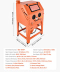 Heavy Duty Sandblasting Cabinet Kit With Pressurized Tank For Beefed Up Pro Grade Rust Removal And Surface Finishing Industrial Steel Cabinet With Dust Collector And Casters For Oversized Parts