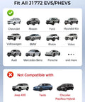Image displaying compatible EV models for Straight Up Tesla To J1772 Nacs Adapter For Evs Plug And Play 80A Fast Charger.