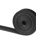Heat Resistant Fiberglass Shield Sleeve For Car Wires And Hoses, 16 Feet Long, 20mm Inner Diameter in black roll close-up.