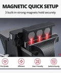Professional Grade 4 Inch Magnetic Vise Jaw Pads Crafted From Heavy Duty Solid Aluminum AN Fitting Protectors on a bench vise.