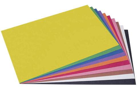 Construction Paper Set 50 Sheets 12 By 18 Inches 10 Assorted Colors for School Projects and Arts and Crafts Medium Weight Groundwood Paper