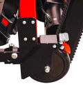 Heavy Duty Electric Hand Truck With 441 Lb Capacity And 160W Motor showing close-up of wheel and locking mechanism.