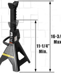 Heavy Duty 3 Ton Steel Jack Stands Pair Built Tough For Cars And Light Trucks 6000 Lb Capacity With Forged Steel Welded Frame