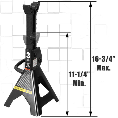 Heavy Duty 3 Ton Steel Jack Stands Pair Built Tough For Cars And Light Trucks 6000 Lb Capacity With Forged Steel Welded Frame