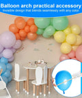 Awesome 10Pc Balloon Arch Clips With 100pcs Clear Party Balloons Heavy Duty Transparent Spring Clamps Durable Tying Ties Stand Strip Kit For Birthday Wedding Decoration Crafts DIY Bash Setup balloon arch with clips and balloons in pastel party room