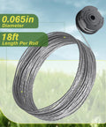 8 Pack Weed Wacker String For Greenworks Trimmer Auto Feed Dual Line Zero Point Zero Six Five Inch 18 Feet Replacement Spool With Cap Covers Easy Install Compatible With Most Auto Feed Models visible as coiled string with spool.