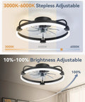 Ceiling Fan With Lights And Remote And App Control 20 Inch Low Profile Flush Mount Fandelier displayed in a modern bedroom.