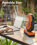 Three In One Camping Fan With Detachable Battery Built In Led Light And Hook Portable Usb Table Fan For Tent and Outdoors on table