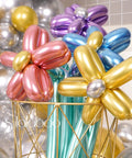Metallic 260 Balloons Set, 100 Count Multicolor Latex Balloons For Birthday Parties shaped into colorful flower decor