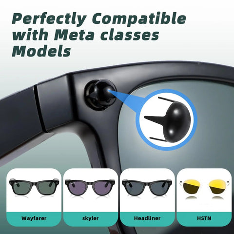 LED Light Blocking Stickers for Smart Glasses Low Tack Restickable Blackout Covers on Meta Wayfarer, Skyler, Headliner, HSTN