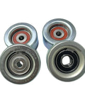 Premium Timing Chain Tensioner Pulley Drive Idler Kit For 4.0L V6 1Grfe Engines Fits Toyota Land Cruiser And Fortuner From 2003 To 2009 close-up of four metal pulleys