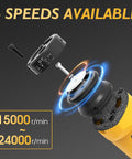 110V TIG Tungsten Electrode Sharpener With Dust Shield 4 Size Options And 3 Angles Handheld Tungsten Grinder showing 6 speeds available