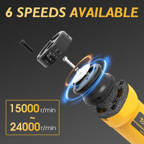 110V TIG Tungsten Electrode Sharpener With Dust Shield 4 Size Options And 3 Angles Handheld Tungsten Grinder showing 6 speeds available