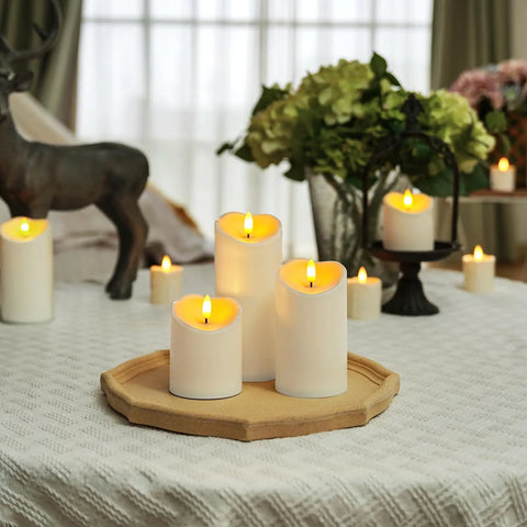 Remote Controlled Flameless LED Candles With Timer For Weddings And Parties, Battery Powered Realistic Plastic Candles