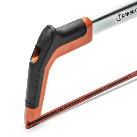 12 Inch Fast Tension Hacksaw With Dual Material Handle, On Board Blade Storage, Ergonomic Front Grip for Two Handed Use